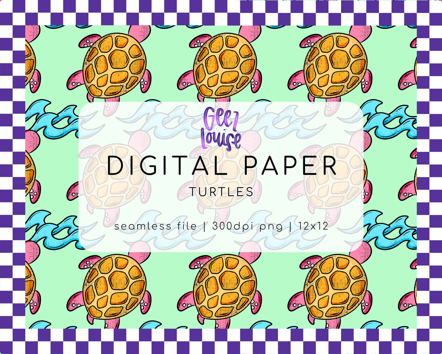 Turtles – Seamless Digital Paper for Summer and Beach Vibes