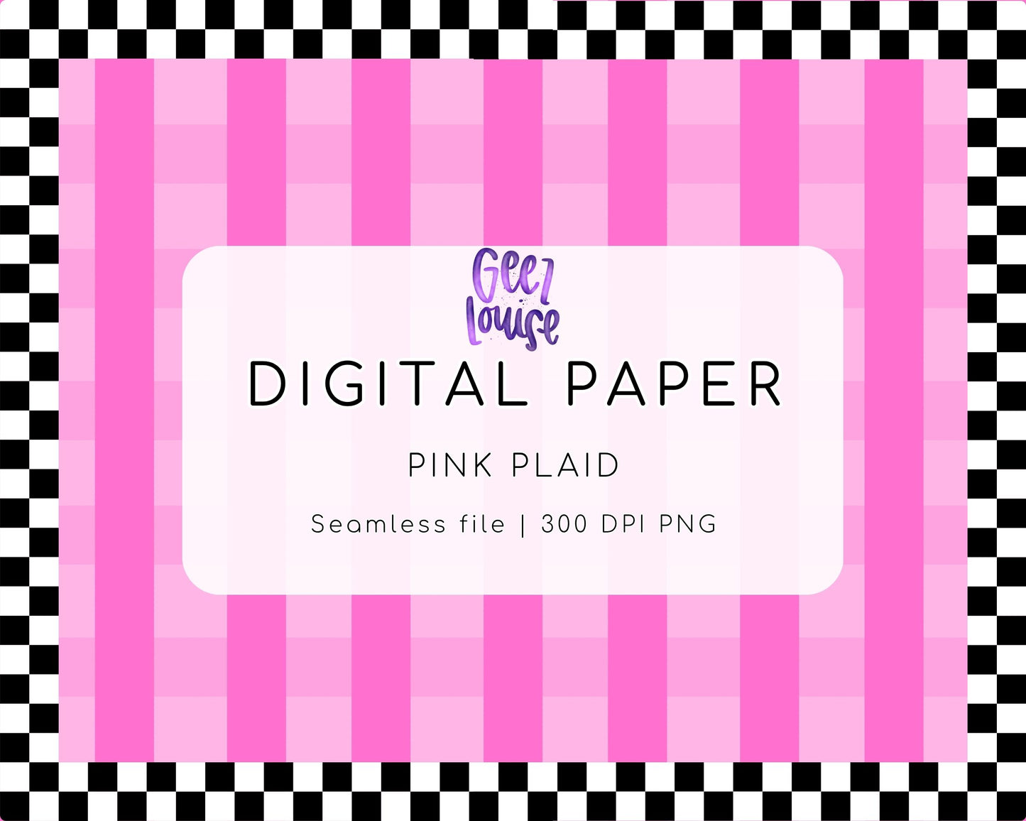 Pink Plaid Seamless Digital Paper | Hot Pink Plaid PNG | 12x12 Seamless Background | Preppy Digital Paper for Sublimation