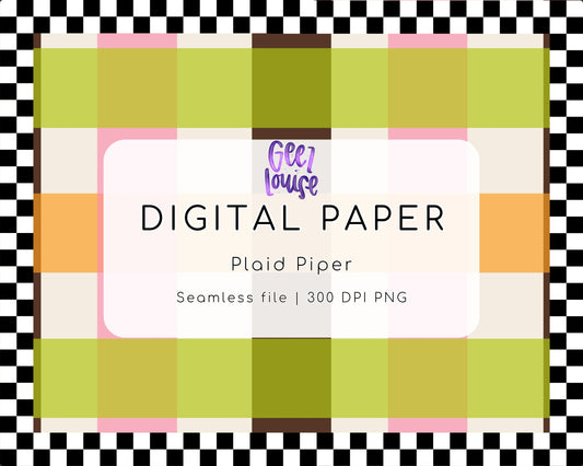 Pastel Plaid Digital Paper | Seamless Plaid Pattern | 12x12 PNG | July 26 No FOMO Drive | Digital Download