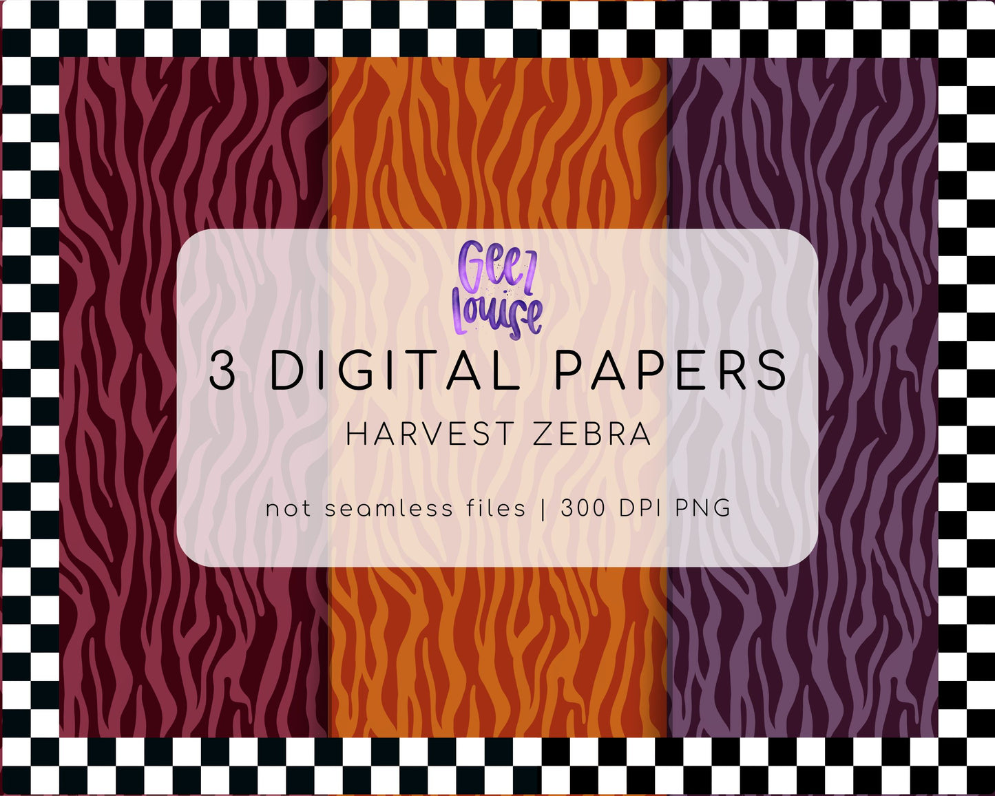 Harvest Zebra Digital Paper | Fall Animal Print Background Bundle | Autumn PNG Papers