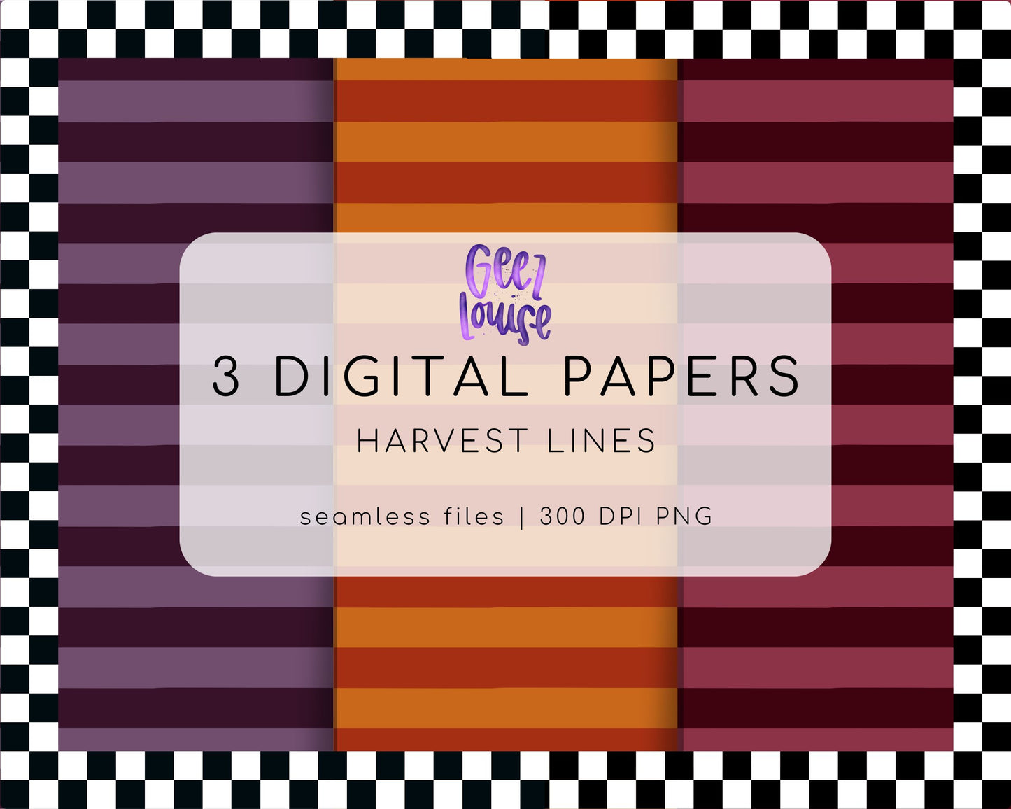 Harvest Lines Digital Paper Bundle | Seamless Autumn Stripe Backgrounds | Fall Stripe PNG Papers