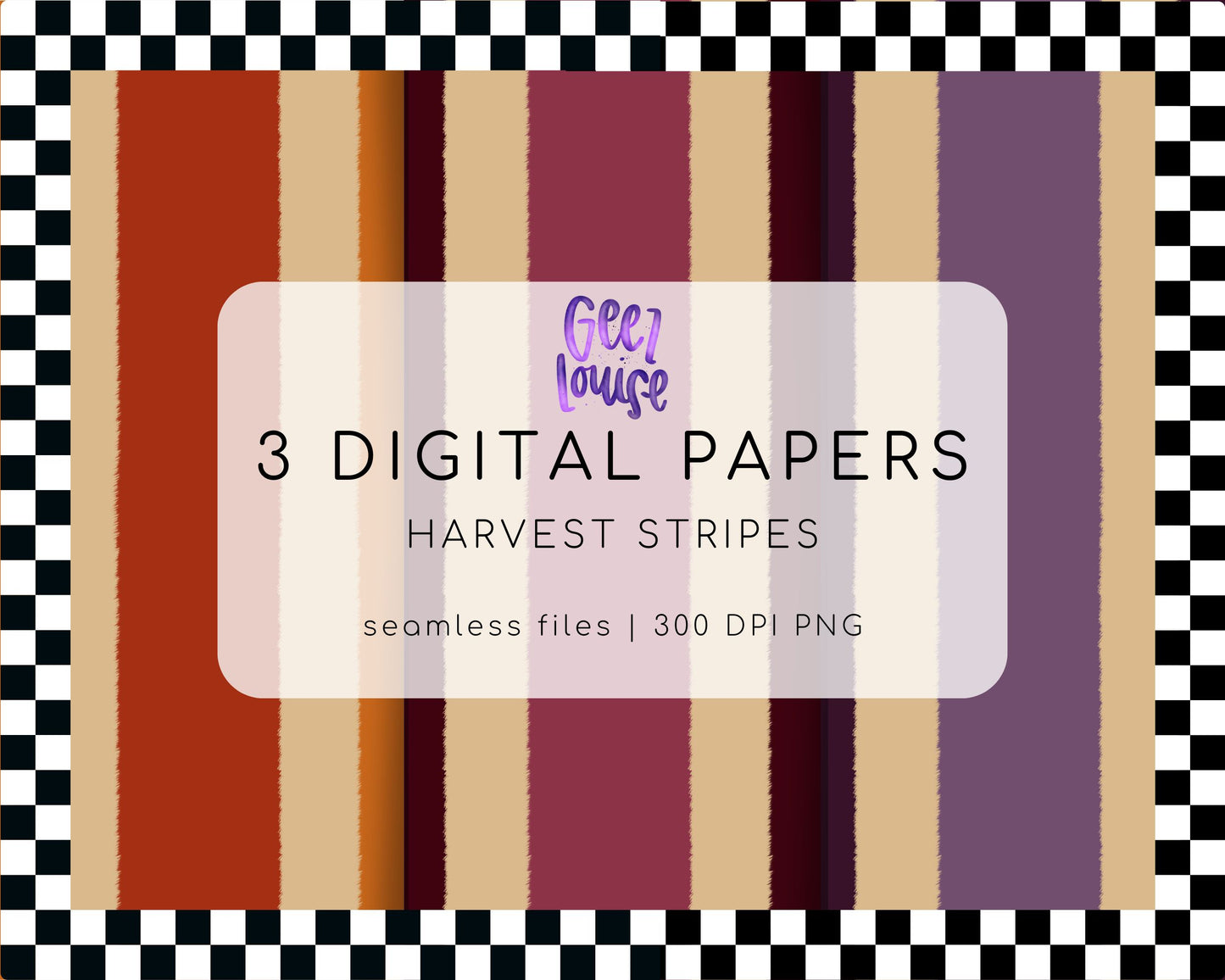 Harvest Stripes Digital Paper Bundle | Seamless Fall Stripe Backgrounds | Autumn Vertical Stripe PNG Papers