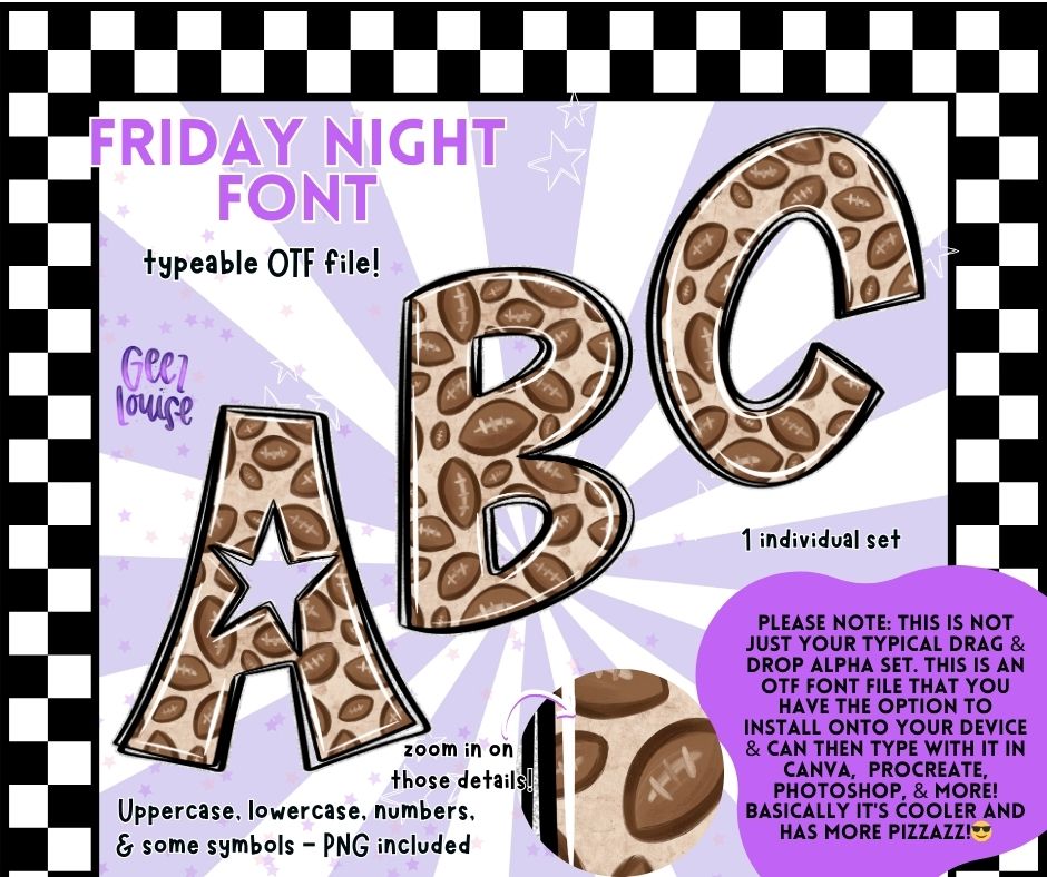 Friday Night Font – OTF Font + PNG Set
