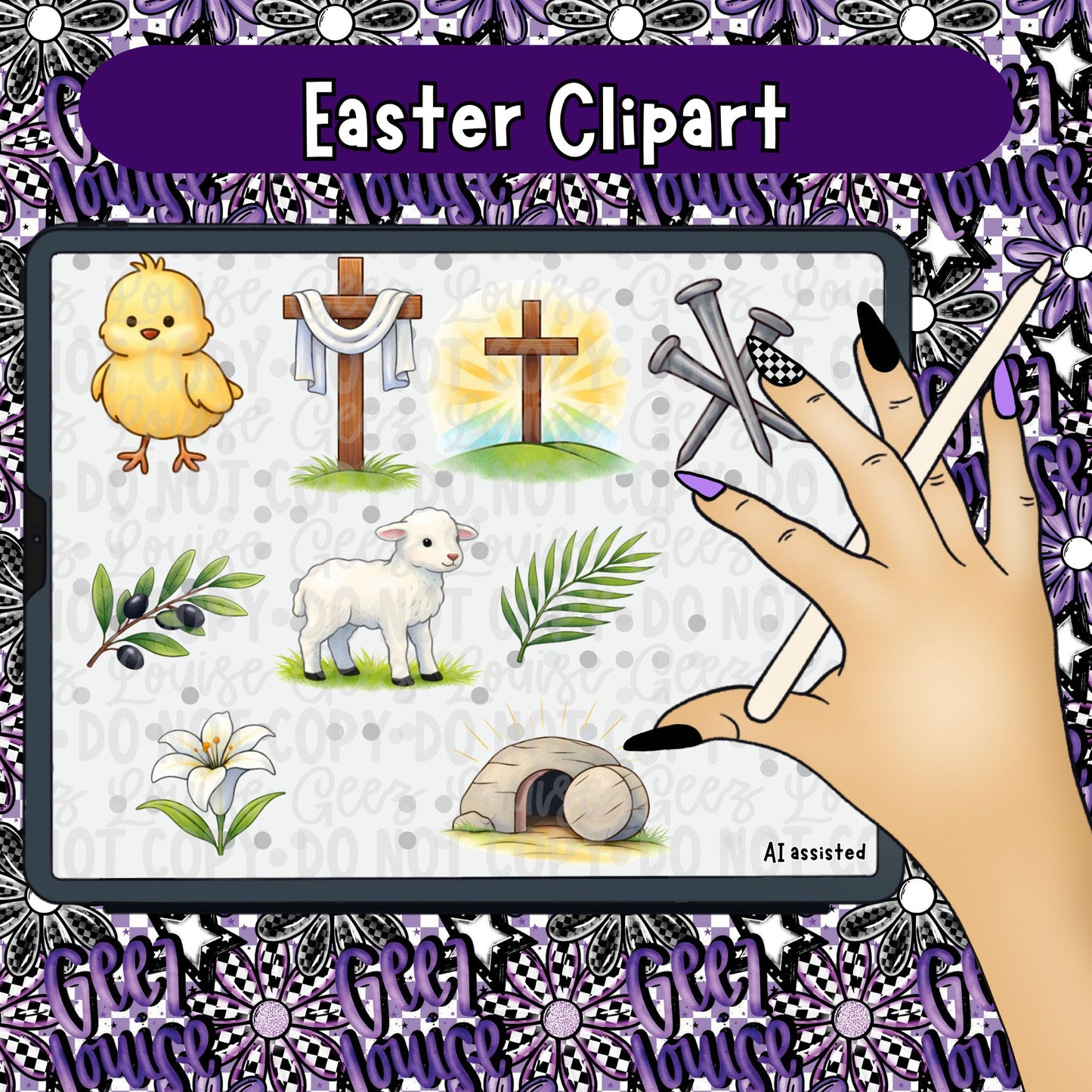 Easter Clipart | Faith-Based Easter PNG Set | Christian Easter Digital Clipart