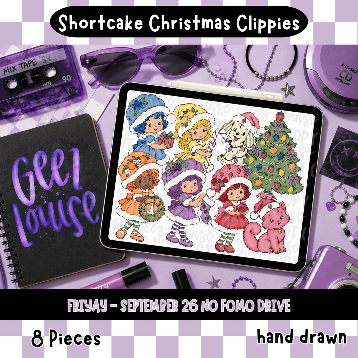 Shortcake Christmas Clipart Set | 8 PNGs