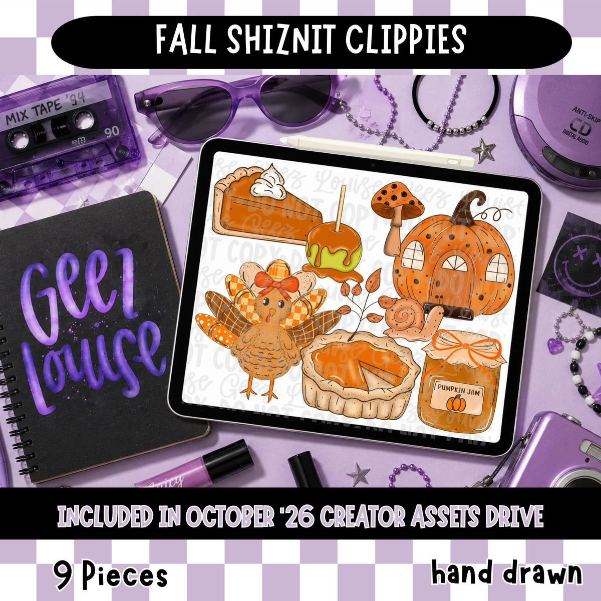 Fall Shiznit Clipart | Hand Drawn Cozy Autumn PNG Set
