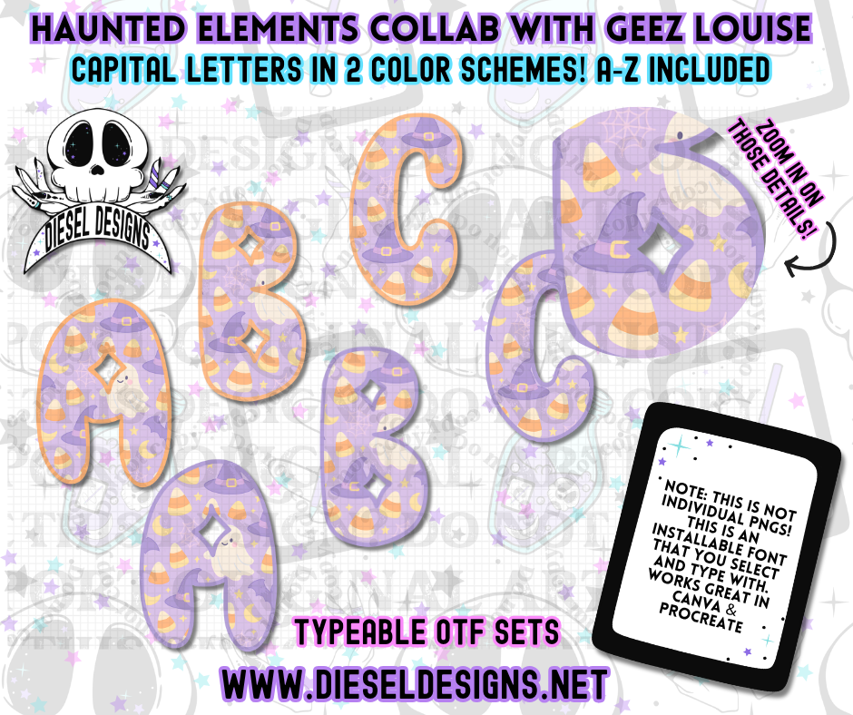 Haunted Elements Collab – Limited Edition Halloween Design Bundle (Diesel Designs x Geez Louise)