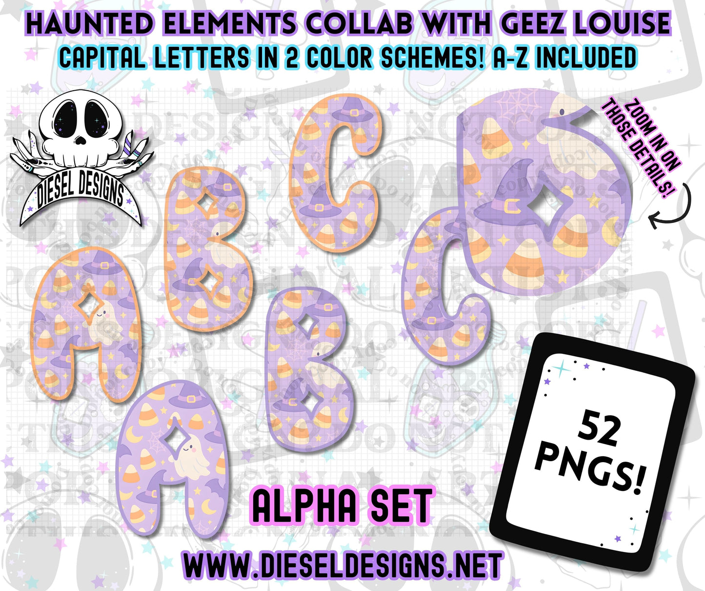 Haunted Elements Collab – Limited Edition Halloween Design Bundle (Diesel Designs x Geez Louise)
