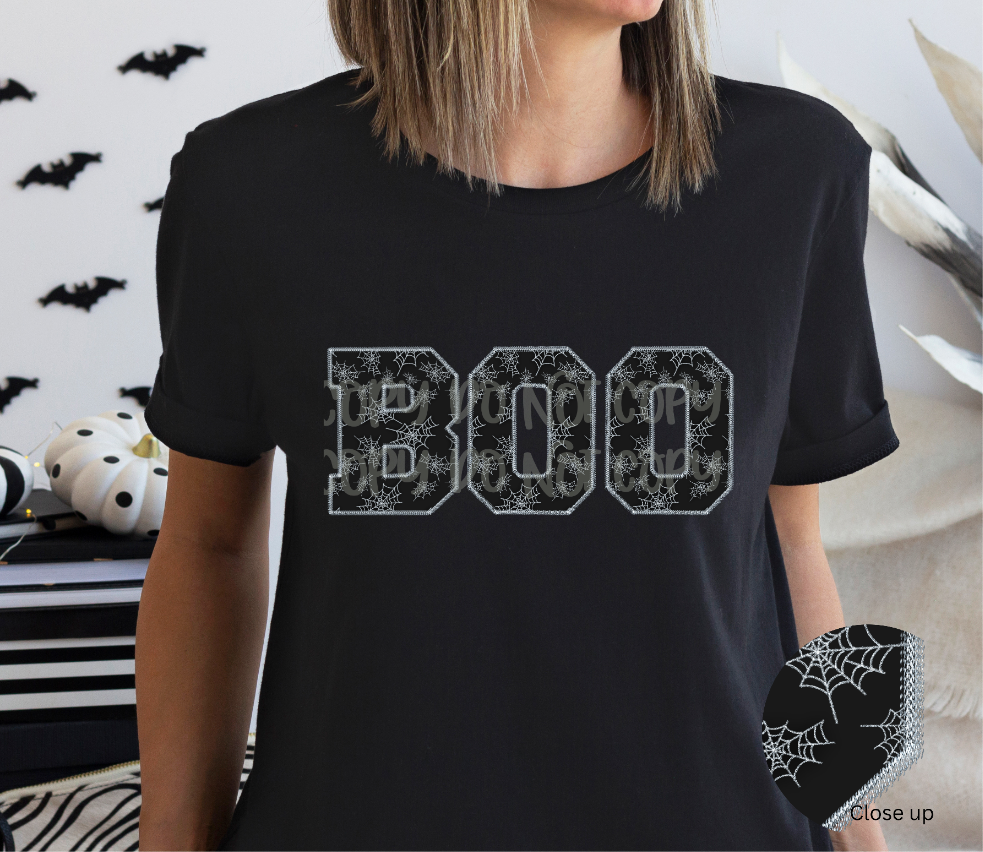 Faux embroidery boo halloween - Digital Download- PNG