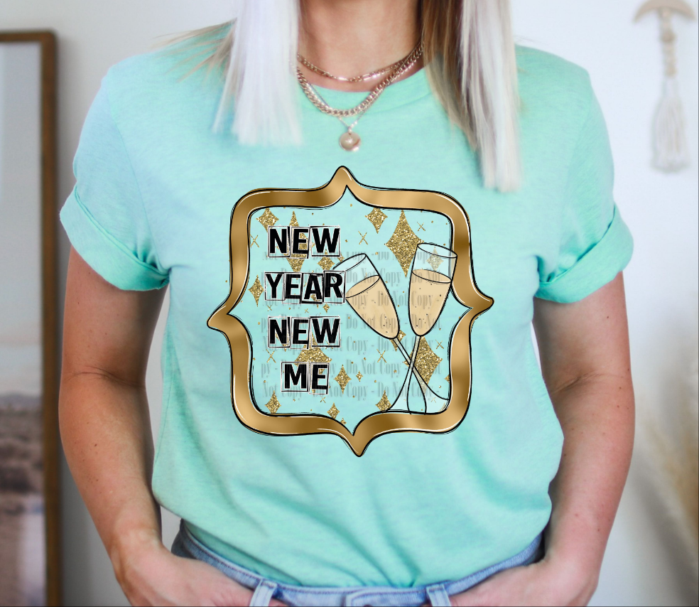 New Year New Me Digital Design | Champagne Glasses PNG