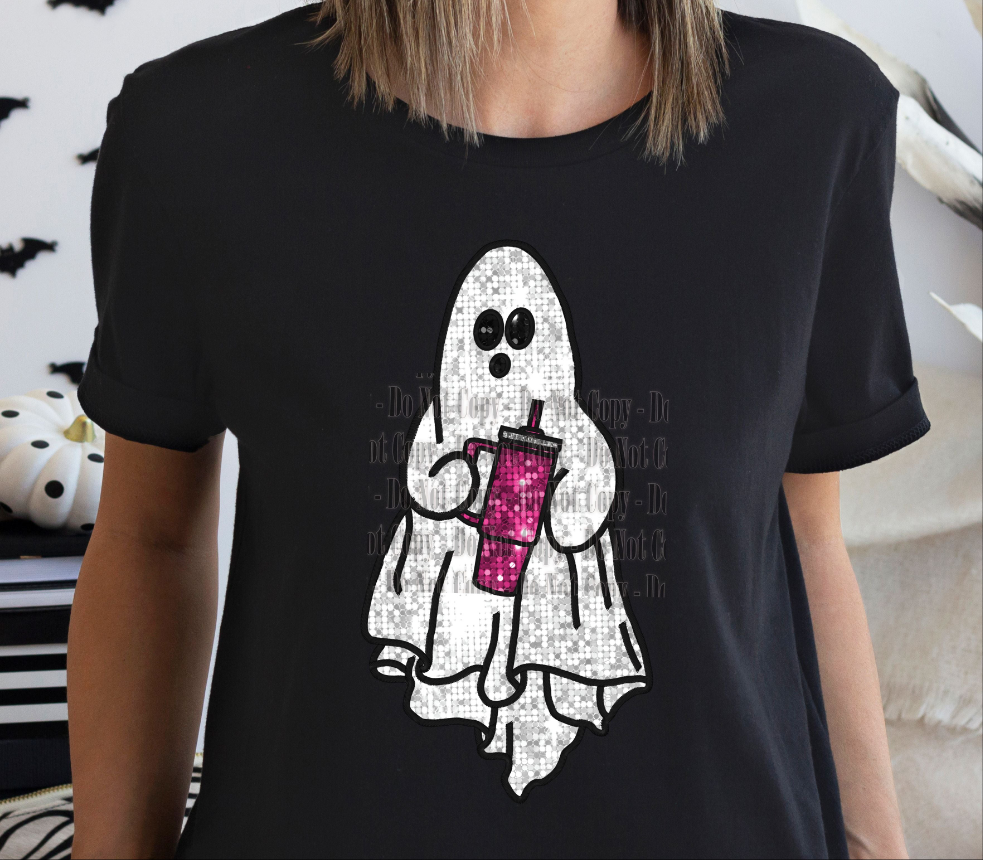 Boojee ghost sequin faux embroidery - Digital Download- PNG