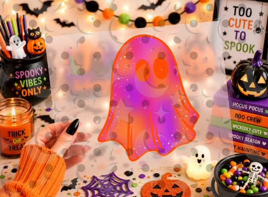 Sparkly Neon Ghost PNG | Cute Halloween Ghost Shirt Design | July 26 No FOMO Drive