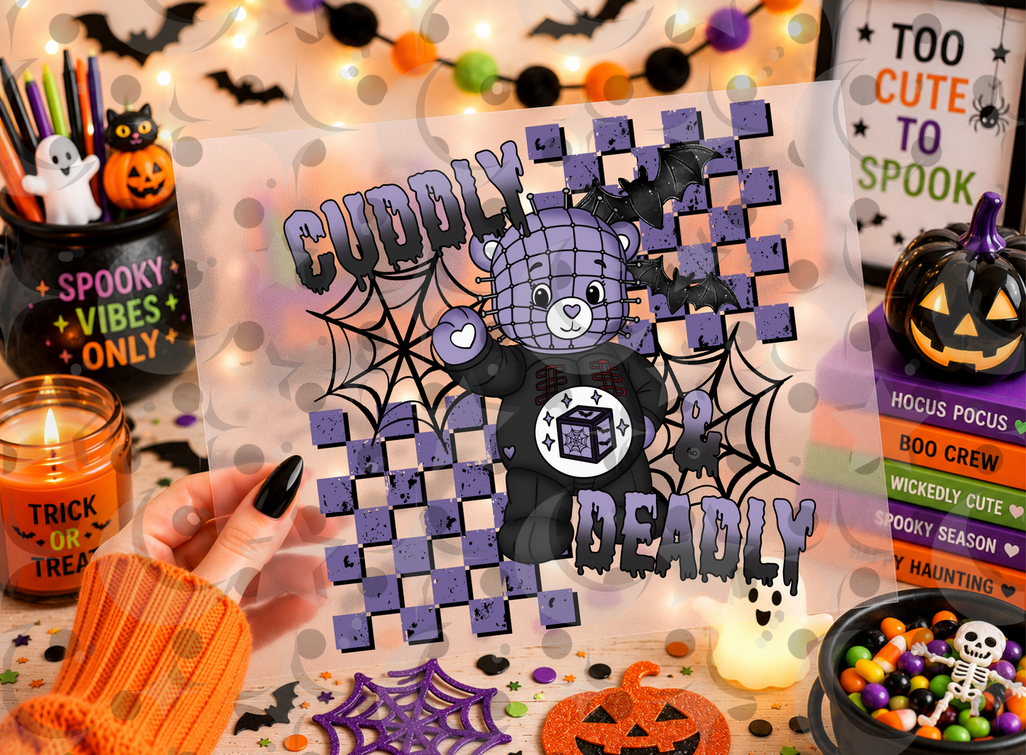 Cuddly Deadly PNG | Pinhead Horror Bear Halloween Shirt Design | July 26 No FOMO Drive
