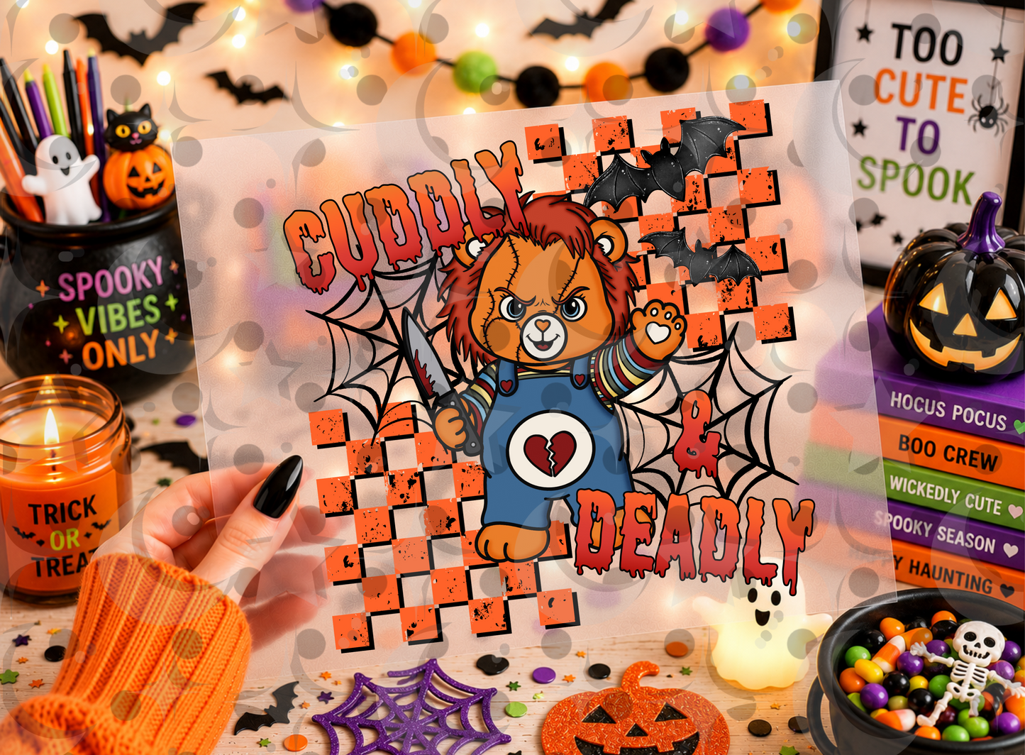 Cuddly & Deadly Stitched Doll Bear PNG | Horror Teddy Halloween Shirt Design | July 26 No FOMO Drive
