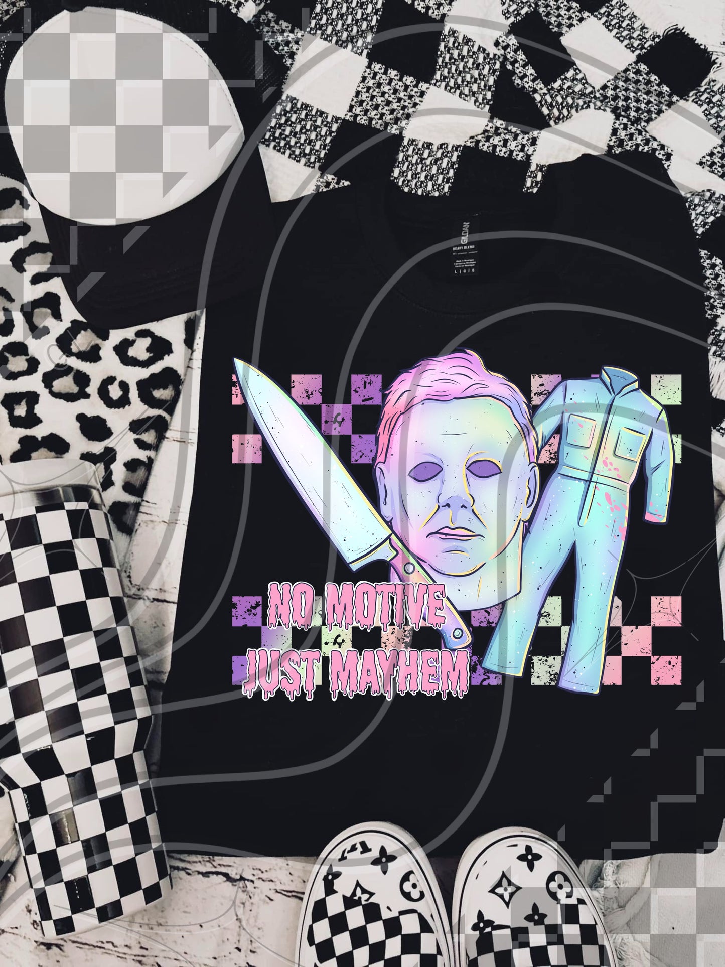 No Motive Just Mayhem – Pastel Slasher Horror PNG