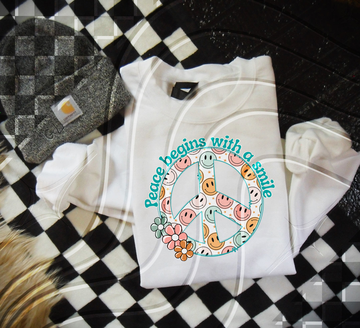 Peace begins with a smile - Digital Download- PNG