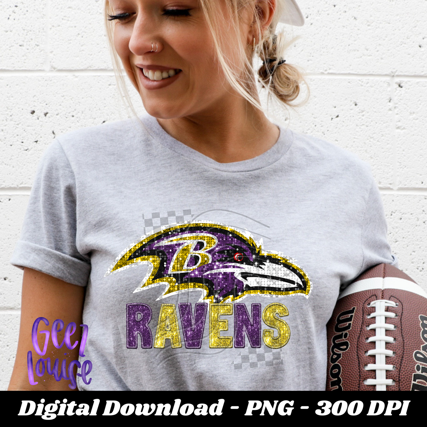 Ravens - football- Faux sequin embroidery- Digital Download- PNG