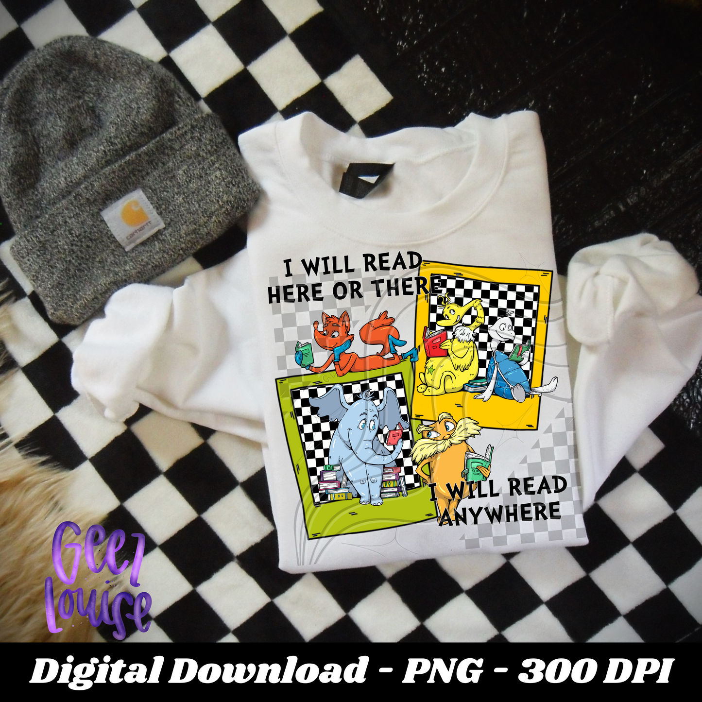 I will read anywhere - Digital Download- PNG