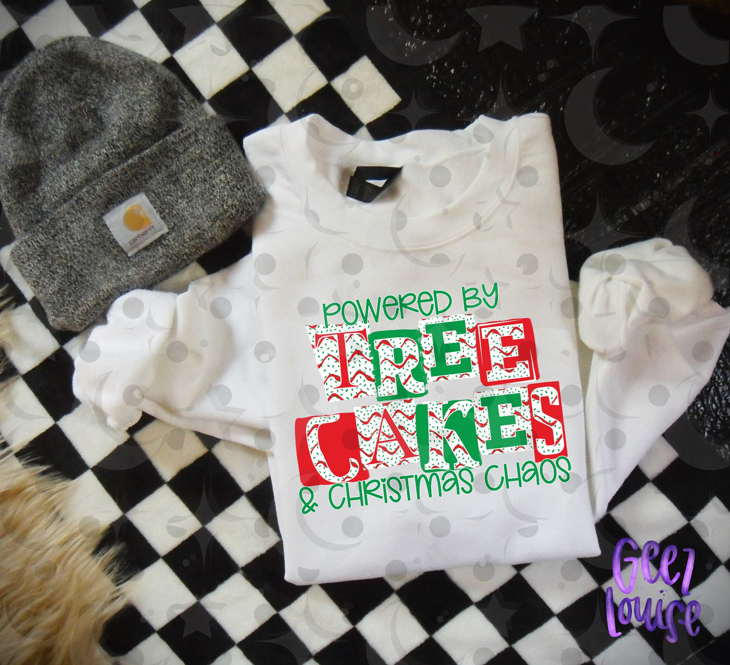 Powered by Tree Cakes & Christmas Chaos PNG | Funny Christmas Design