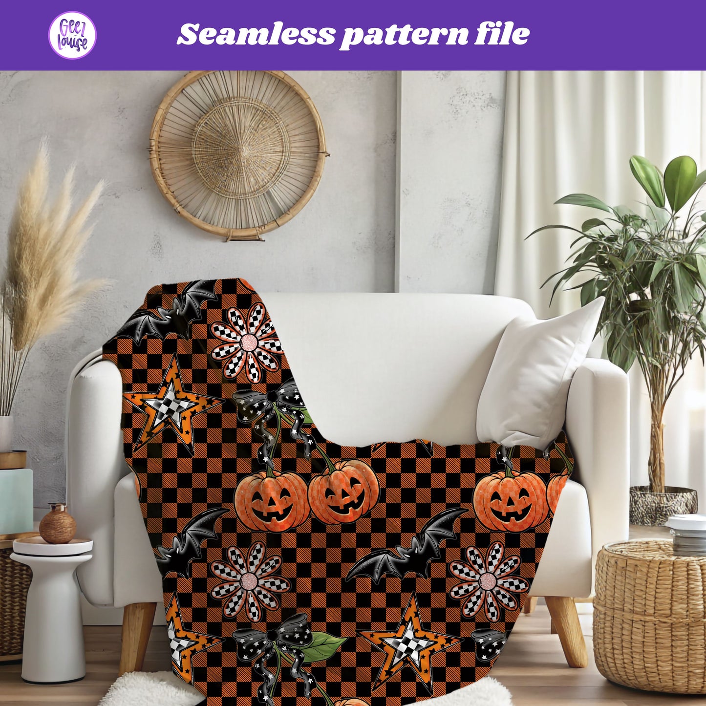 Halloween Cherries Digital Paper | Seamless PNG Pattern