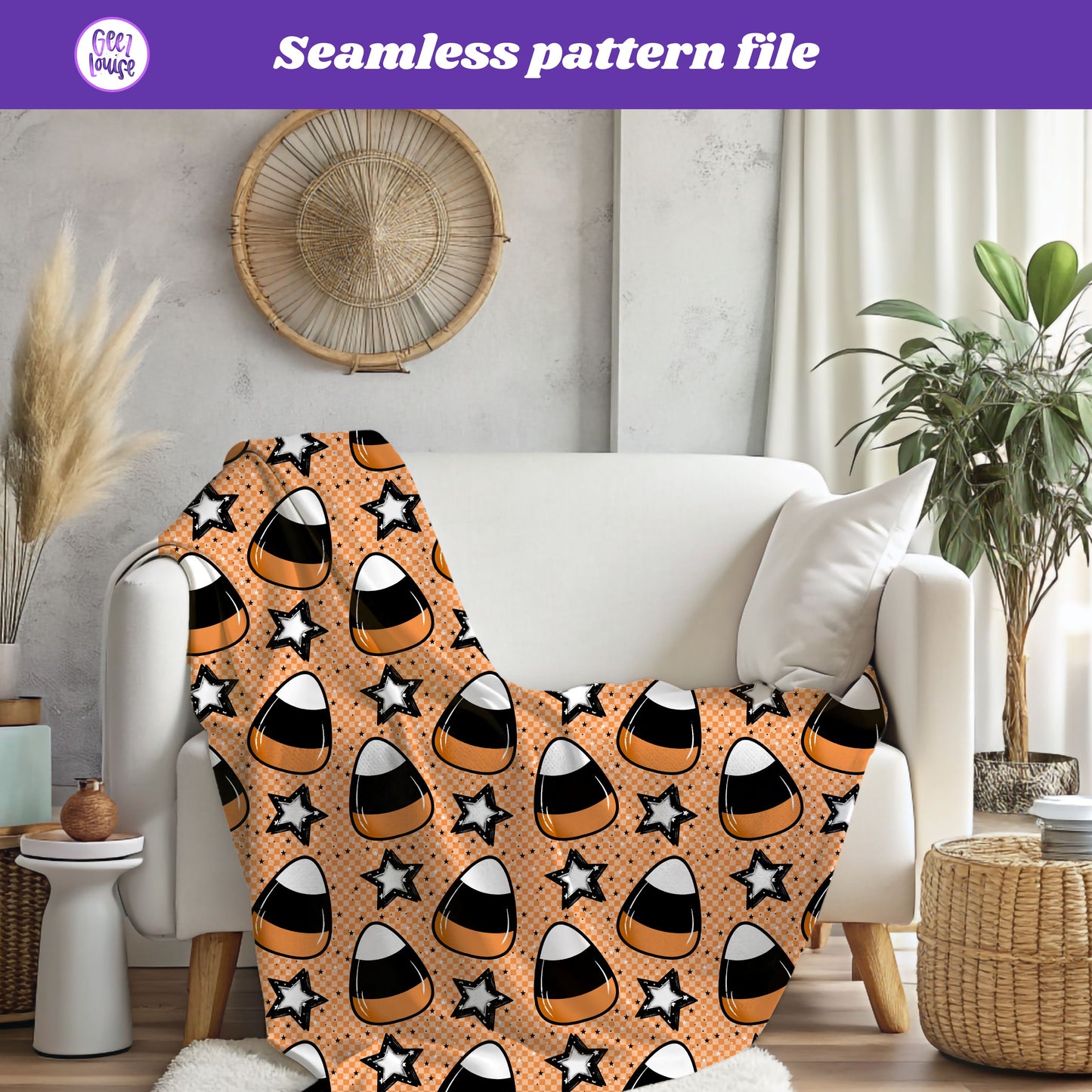 So Corny Seamless Digital Paper – Halloween Pattern | 300 DPI PNG File