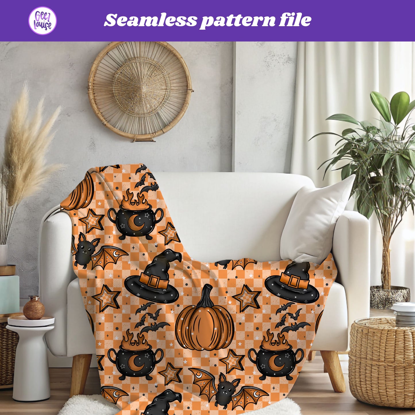 Halloweeny Seamless Digital Paper – Halloween Pattern | 300 DPI PNG File