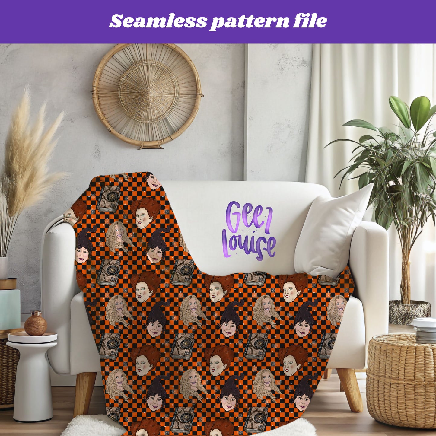 HP Witchin’ Digital Paper – Seamless Halloween Pattern | 300 DPI PNG File