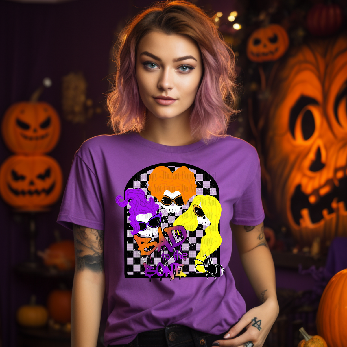 Bad to the Bone Halloween - Digital Download- PNG