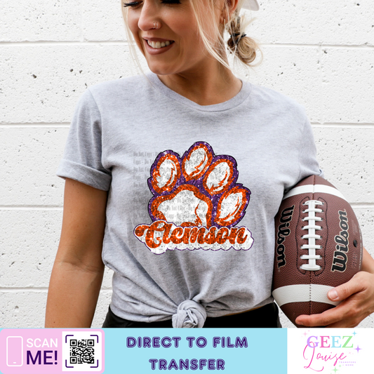 Tigers Sequin Football - Direct to Film Transfer - made to order