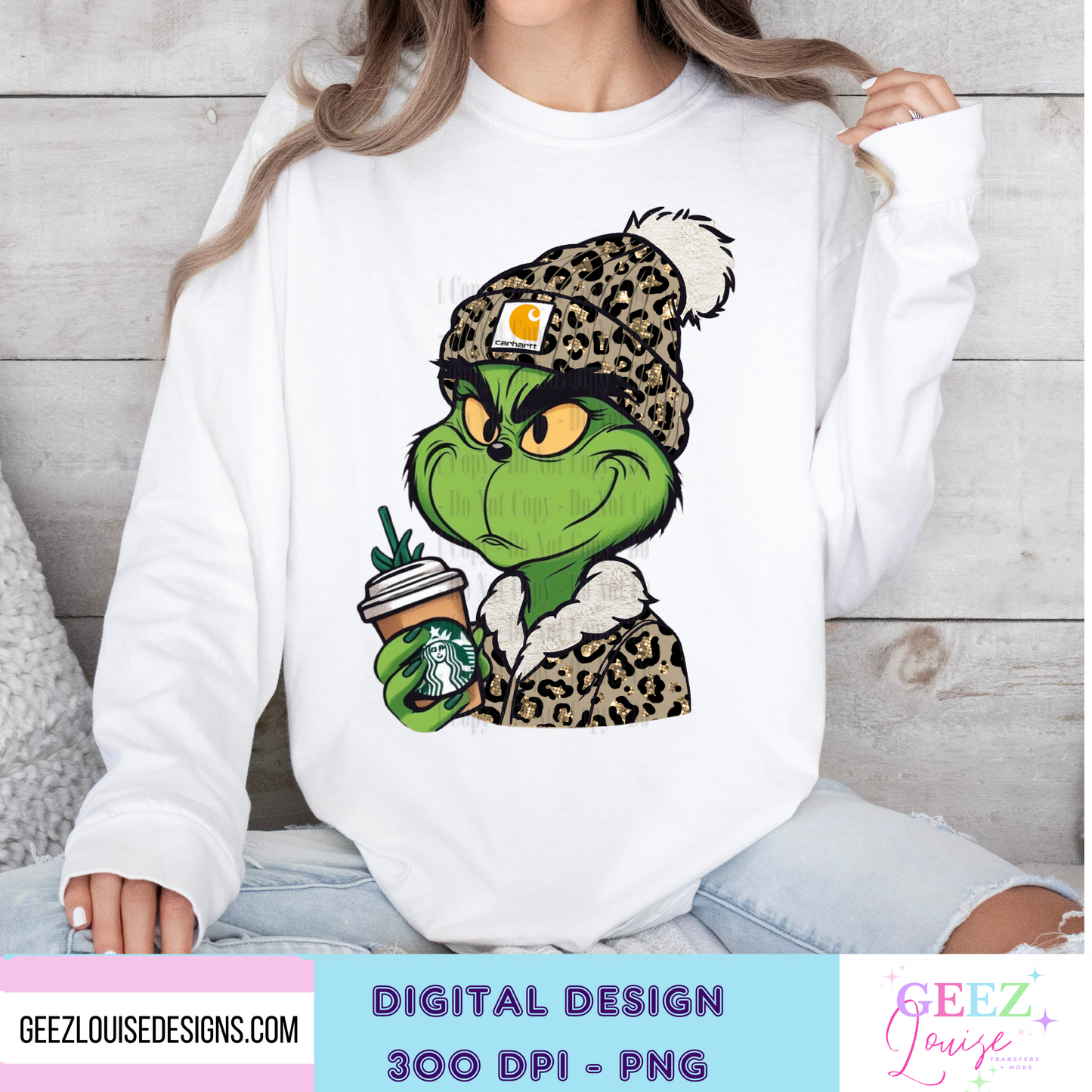 Gman facelift- faux sequin leopard Christmas - Digital Download- PNG