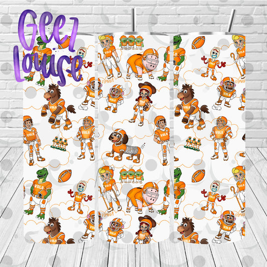 Tennessee Toys Football 20 oz Skinny Tumbler Wrap PNG | Orange Game Day | September 26 No FOMO