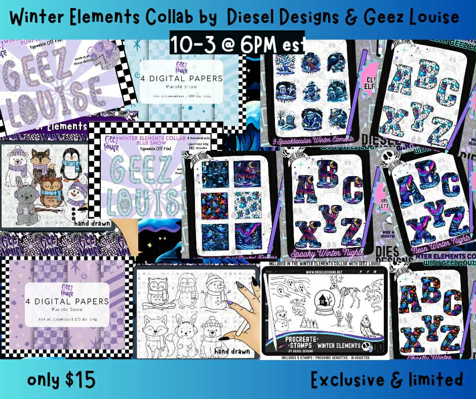 Winter Elements Collab – Limited Edition Winter Design Bundle (Diesel Designs x Geez Louise)
