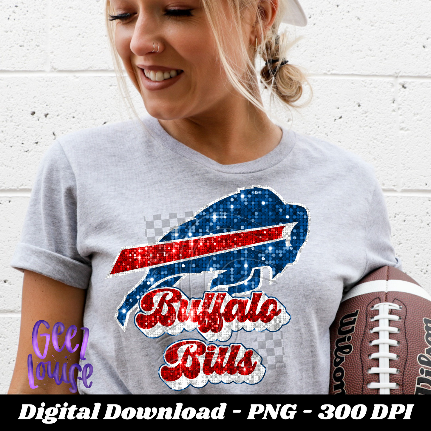 Buffalo - football- Faux sequin - Digital Download- PNG
