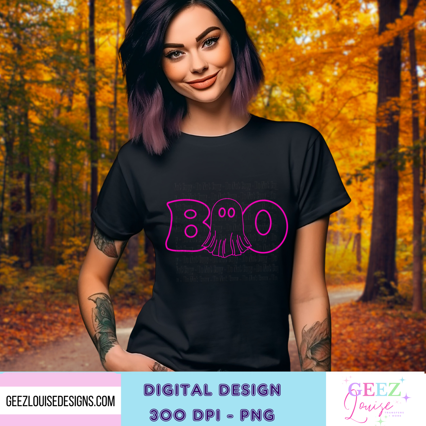 Neon Boo Ghost - Digital Download- PNG