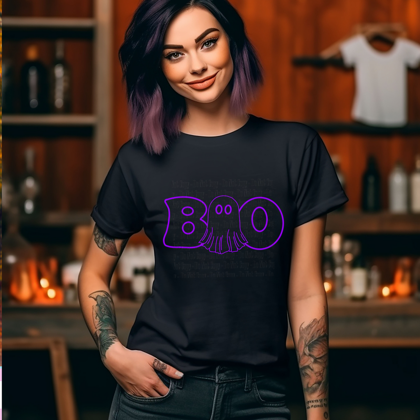 Neon Boo Ghost - Digital Download- PNG