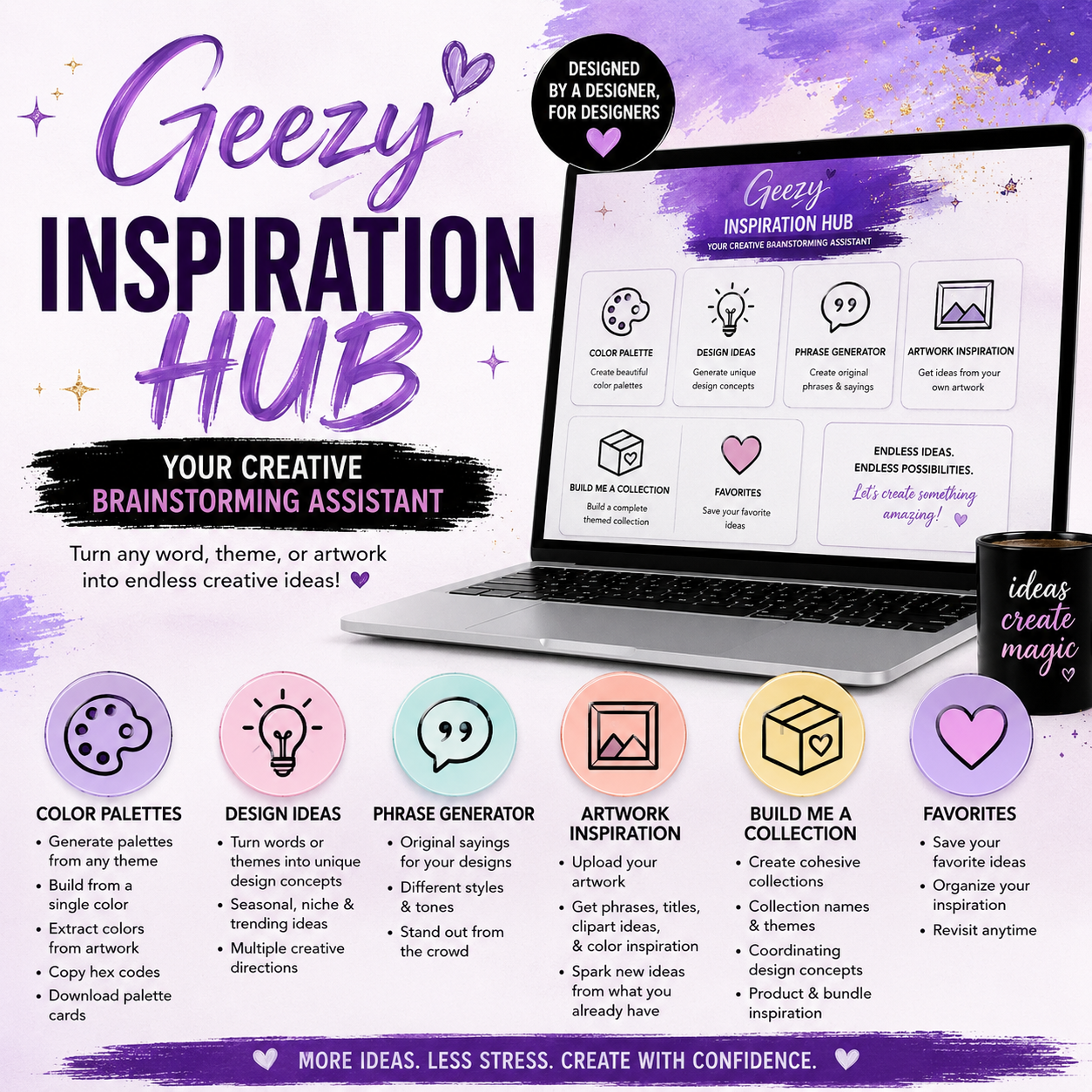 Geezy Inspiration Hub | Design Ideas, Phrase Generator, Color Palettes & Creative Assistant