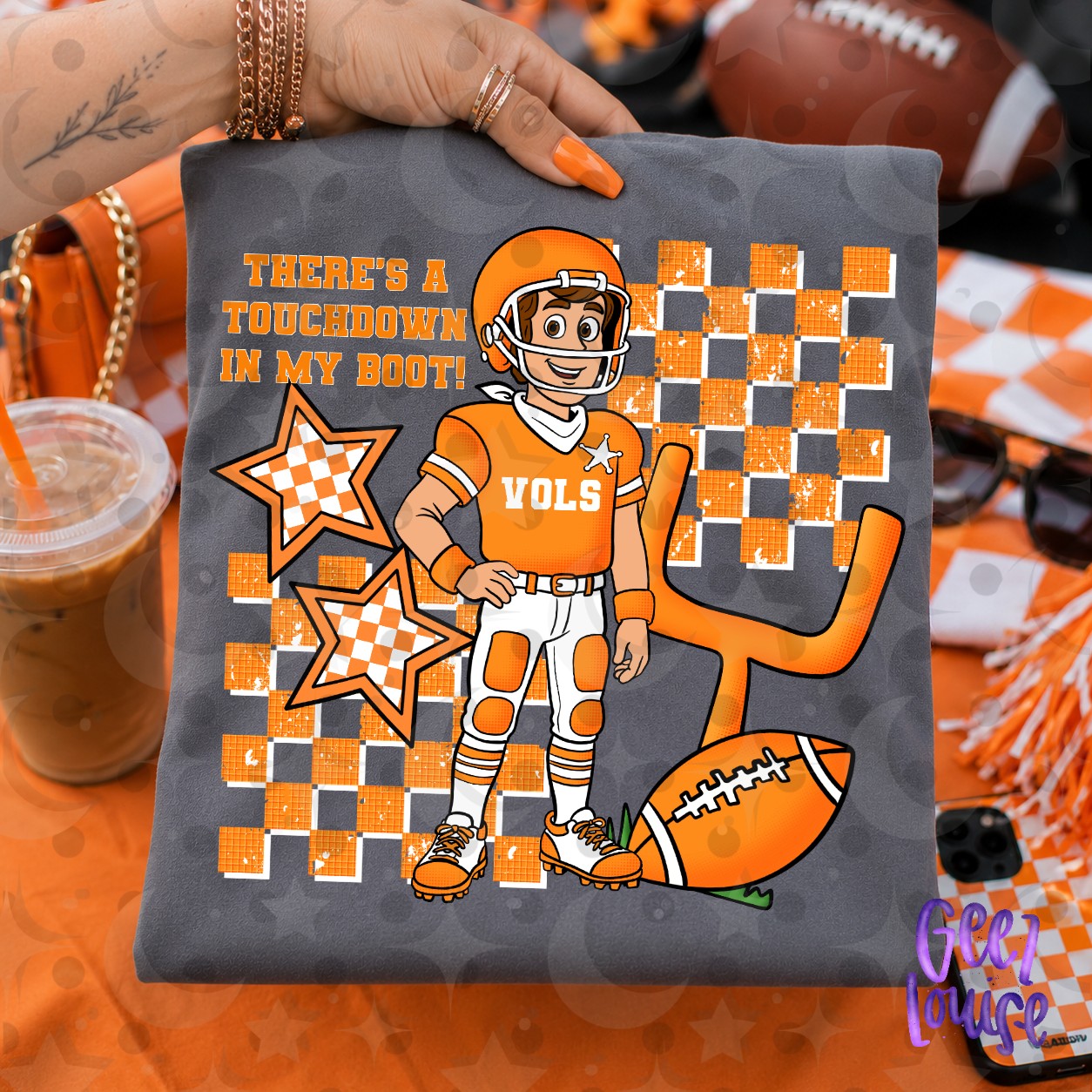 There’s a Touchdown in My Boot Football PNG | Orange Game Day Design | September 26 No FOMO Drive