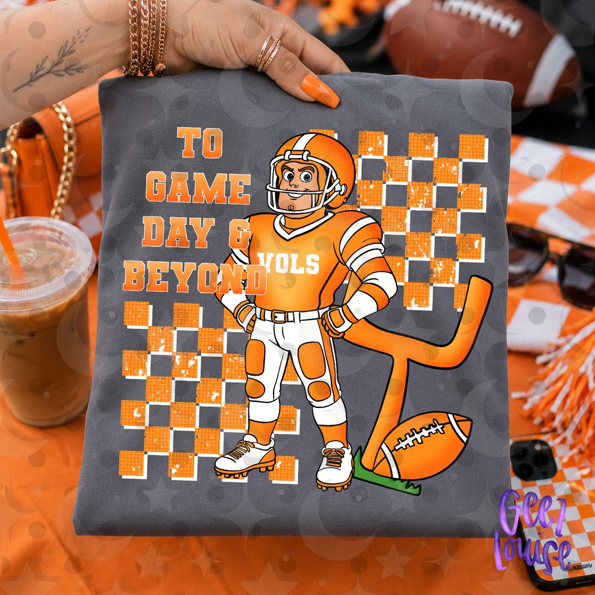 To Game Day & Beyond Football PNG | Orange Game Day Player Design | September 26 No FOMO Drive
