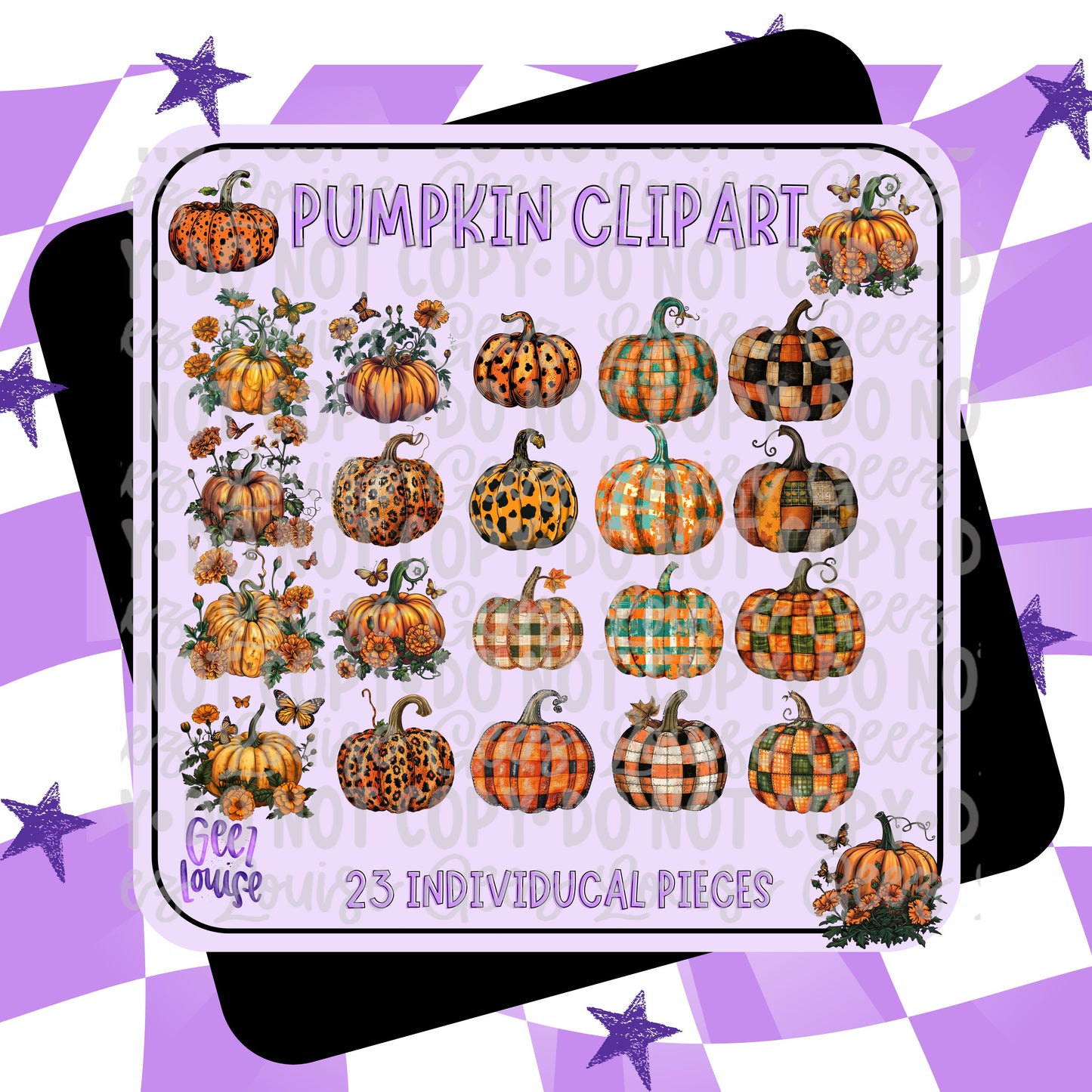 Pumpkin Patch Clipart Set – 23 Fall PNGs