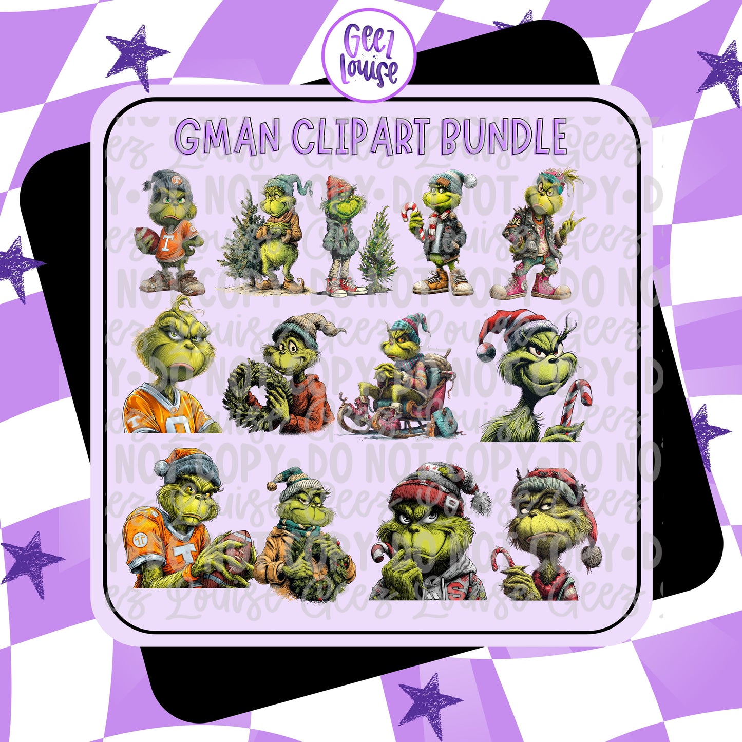 G-Man Christmas Clipart Bundle | Grinch-Inspired Digital Graphics