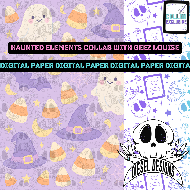 Haunted Elements Collab – Limited Edition Halloween Design Bundle (Diesel Designs x Geez Louise)