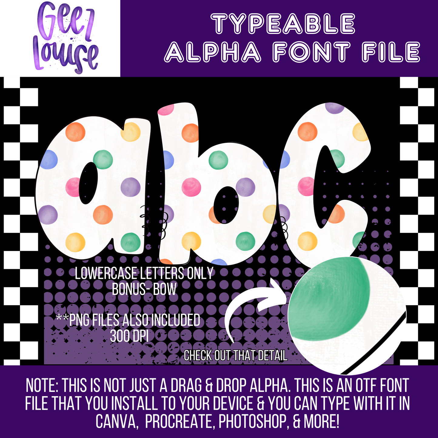 Dots Dots Dots - Typeable Font - Alpha Set- Digital Download- PNG