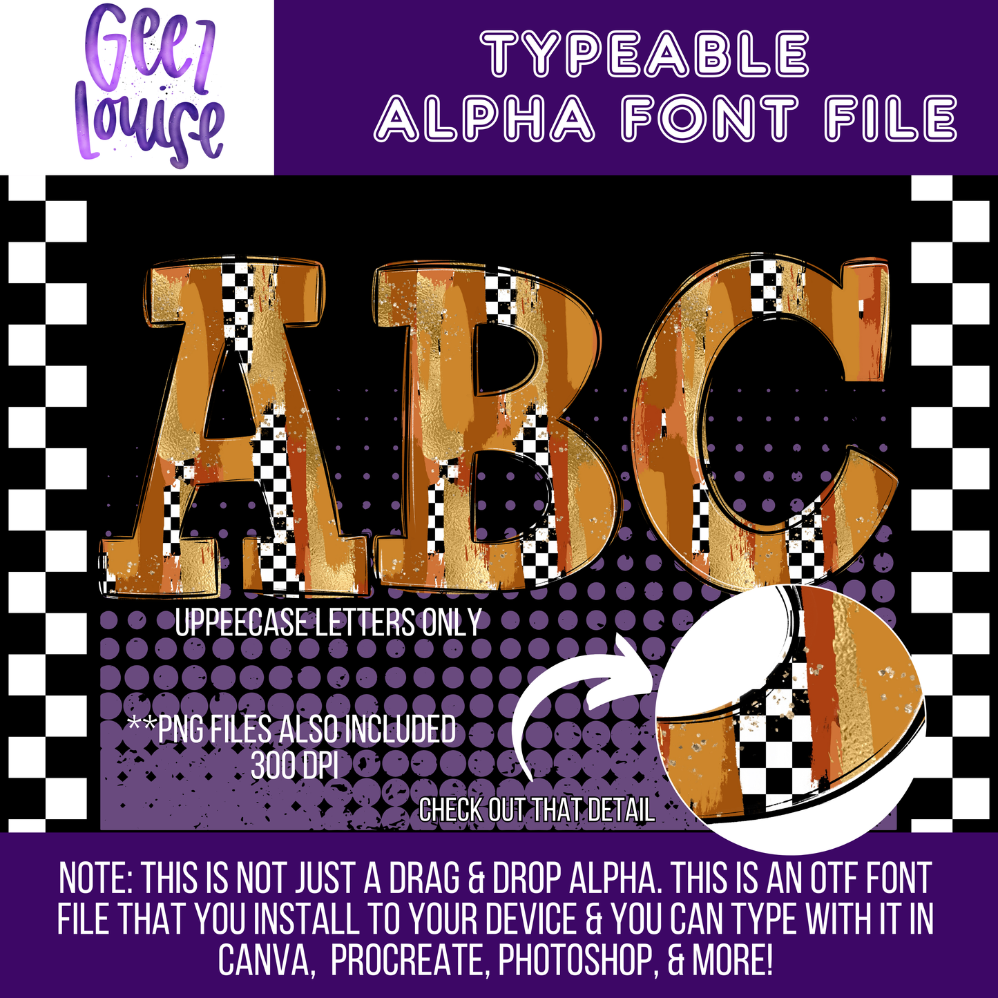 Check Me out Orange - Typeable Font - Alpha Set- Digital Download- PNG