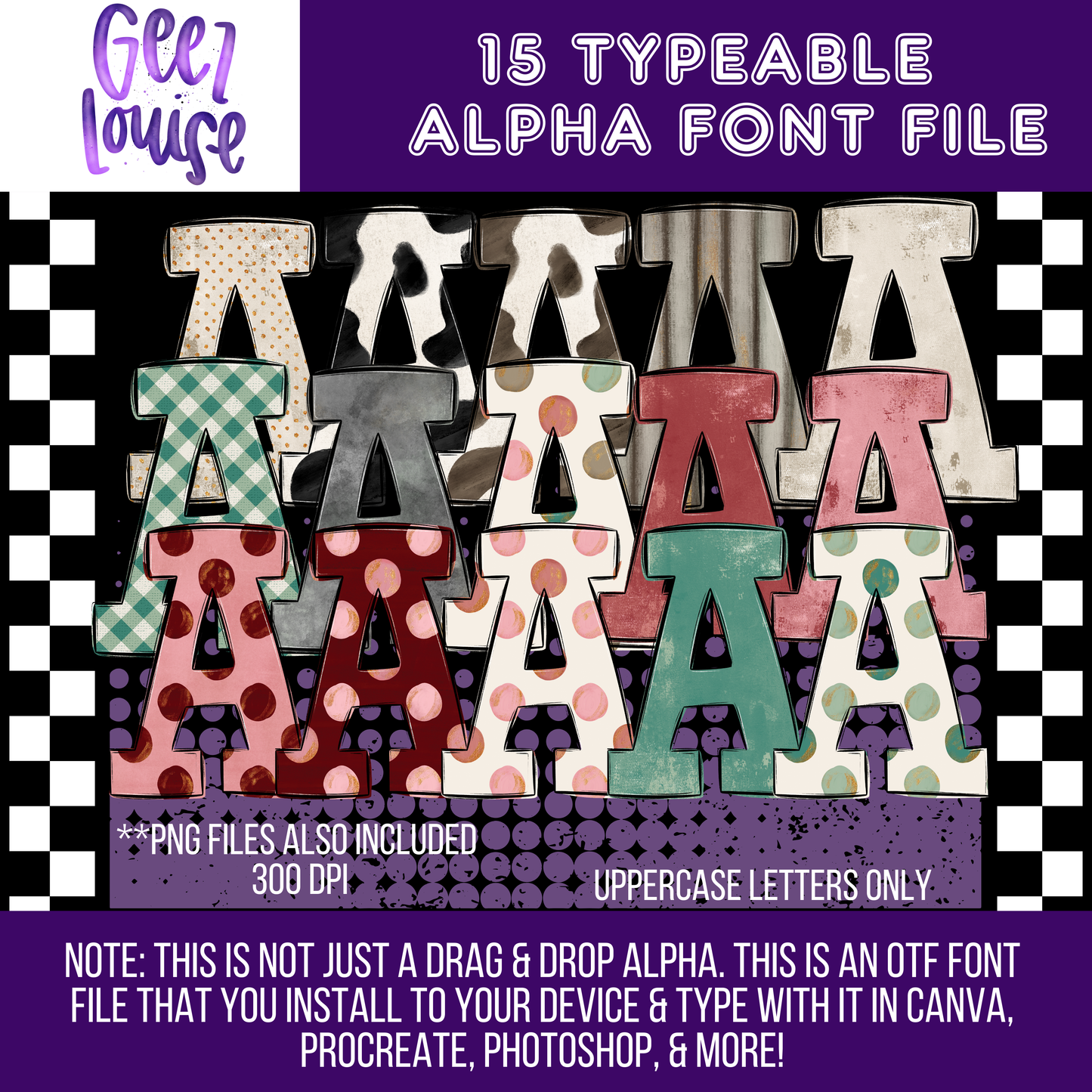 Rustic Romance 15 sets)- Typeable Font - Alpha Set- Digital Download- PNG