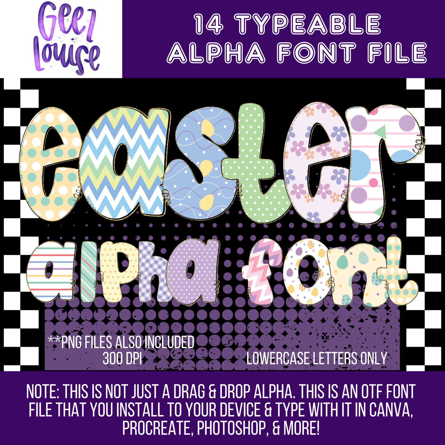 Easter bundle (14 sets)- TYPEABLE OTF Font - Alpha Set - Digital Download- PNG