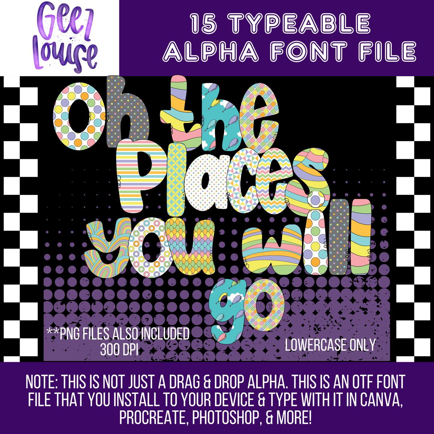 Oh the places bundle (15 sets) - TYPEABLE OTF Font - Alpha Set - Digital Download- PNG