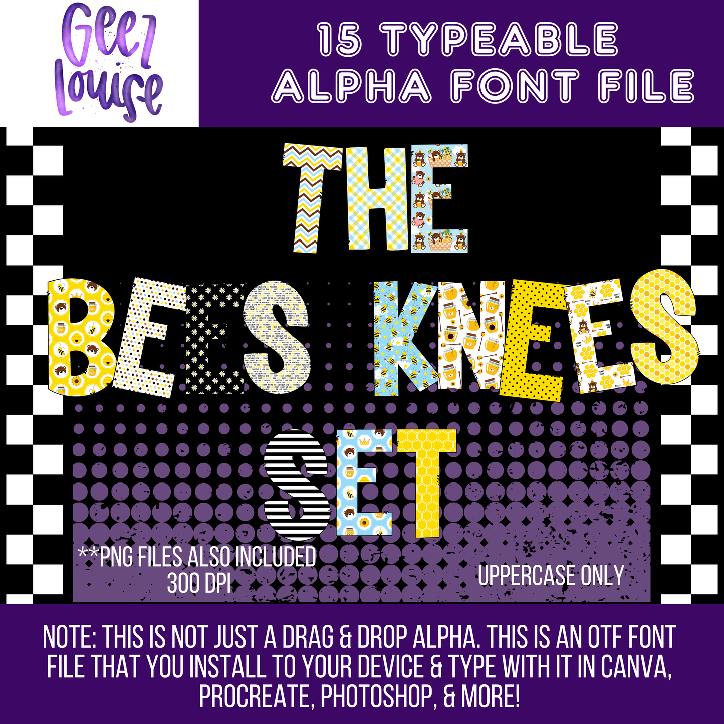 The bees knees bundle (15 sets)- TYPEABLE OTF Font - Alpha Set - Digital Download- PNG