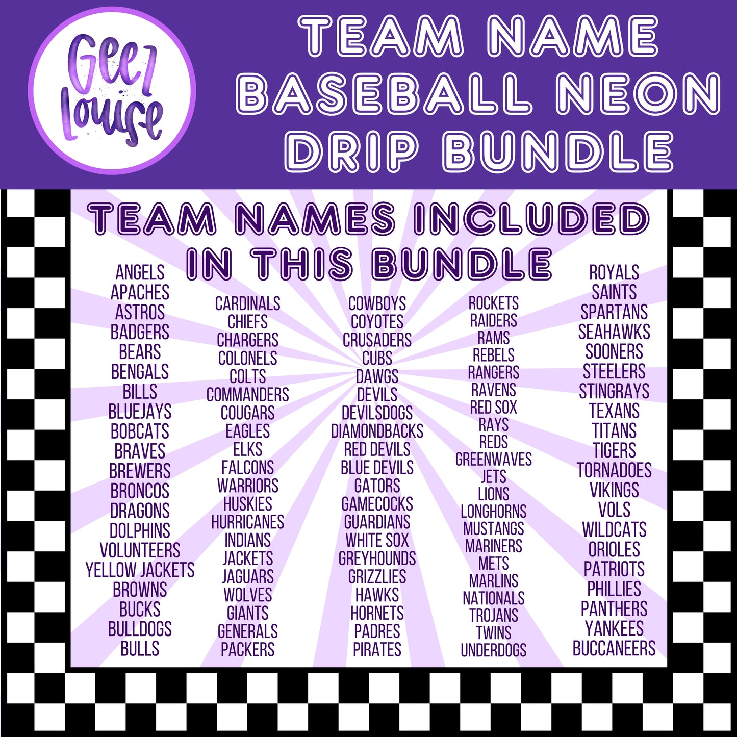 Team Baseball Neon Drip Bundle - Digital Download- PNG