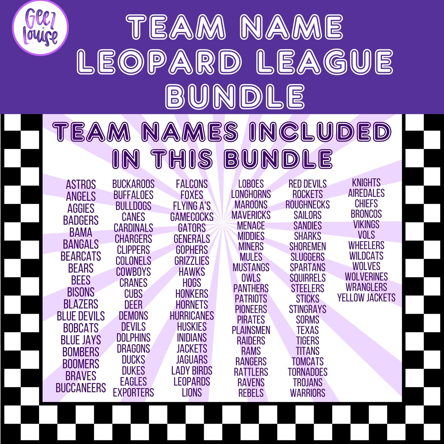 Leopard League Game Day Digital Design Bundle – Over 100 Teams