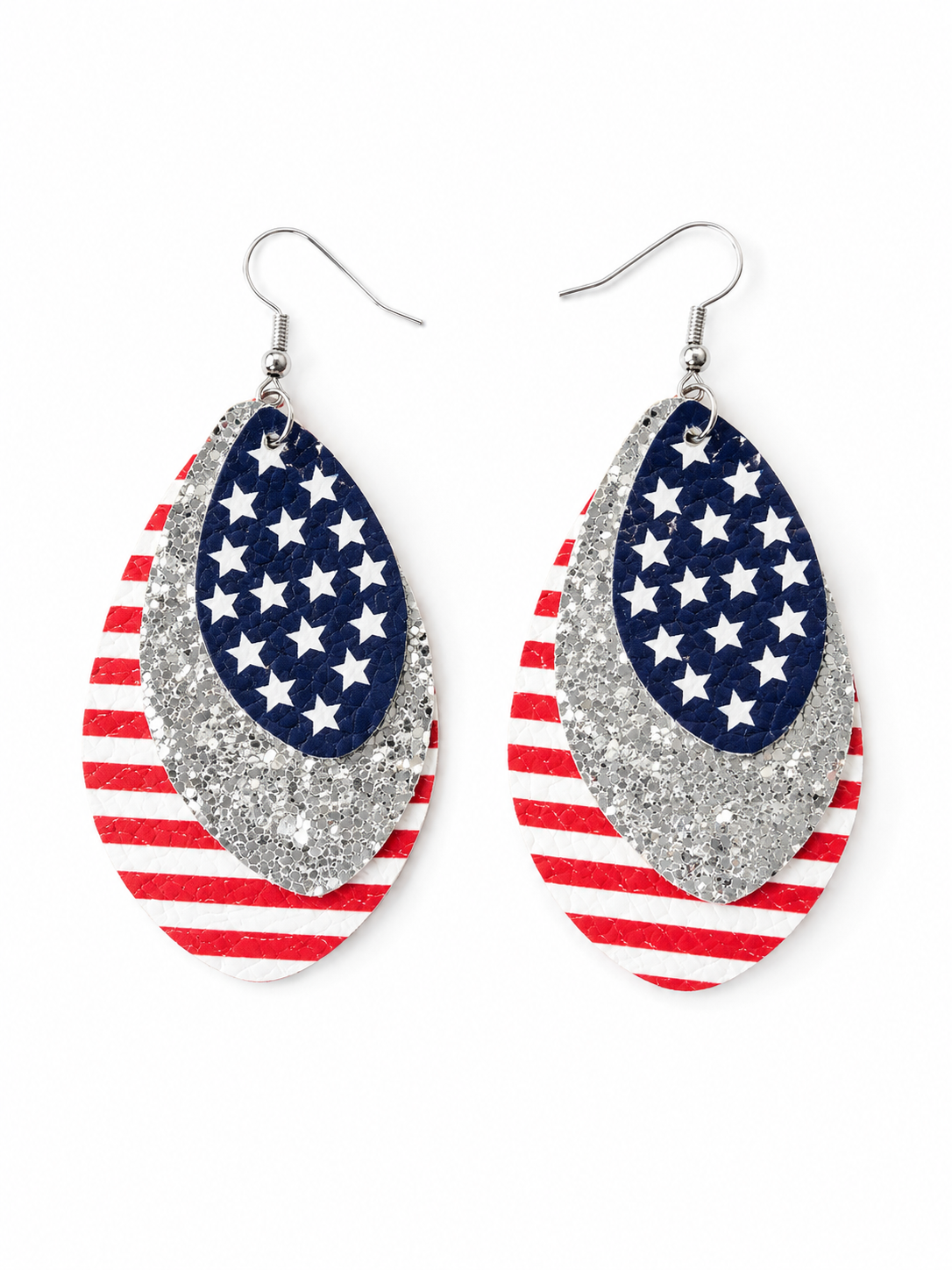 Patriotic Faux Leather Earrings